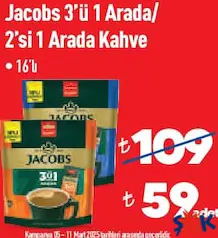 JACOBS 3'Ü 1 ARADA/2'Sİ 1 ARADA KAHVE 16'LI JACOBS 3'Ü 1 ARADA/2'Sİ 1 ARADA KAHVE 16'LI